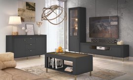 Mossa-Kollektion für Wohnzimmer und Schlafzimmer - Whisky-Eiche/Weiß Matt