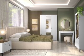 Schlafzimmer Mossa - Whisky Eiche/Weiß matt - 3er Set