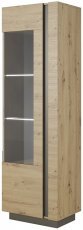 Vitrine hoch Arco - Eiche + Graphit