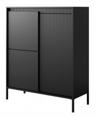 Hohe Kommode Senso 3D - Schwarz
