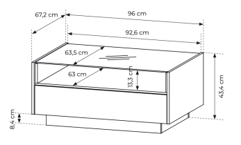 Laski meble - Couchtisch Hiro – Kakao/Eiche