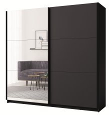 Kleiderschrank mit Schiebetüren mit Spiegel Arsen III 11 - Graphit