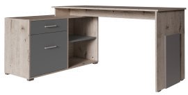 Eckschreibtisch Como II 60 - Eiche Wellington/Grafit