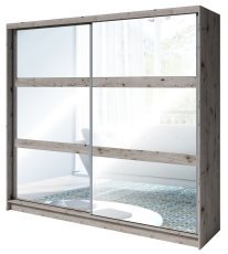 Kleiderschrank mit Schiebetüren mit Spiegel Togo 12 - Eiche Wellington