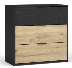 Kommode Upsala 27 B - Schwarz Graphit/Eiche Artisan