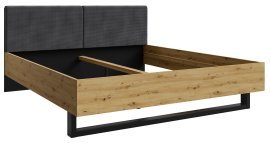 Bett Upsala 31 B - 160x200 cm - Schwarz Graphit/Eiche Artisan