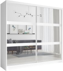 Kleiderschrank mit Schiebetüren Fino – Weiß