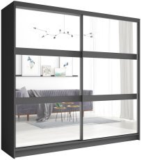 Kleiderschrank mit Schiebetüren Fino – Graphit