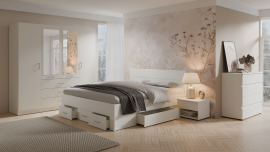 Bett mit Schubladen Mons – 180x200 cm – Weiß