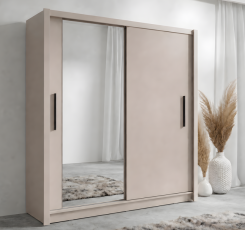 Schwebetürenschrank Baku 10 - 150 cm - Kaschmirbeige