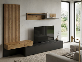 TV-Regal Kipp – Artisan-Eiche/Schwarz
