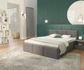 Bett Panama gepolstert plus - 140x200 cm - grau