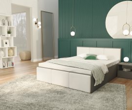 Bett Panama gepolstert - 140x200 cm - grau