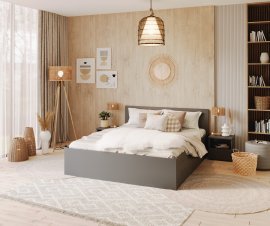 Bett mit Stauraum Panama Plus - 140x200 cm - grau