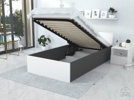 Bett mit Hebefunktion Panama Plus – 90x200 cm – grau-weiß