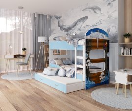 Etagenbett Dominik 3 mit Zusatzbett 1608 N – 80 × 160 cm