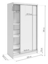 AJK Meble - Kleiderschrank mit Schiebetüren Denver – 120 cm