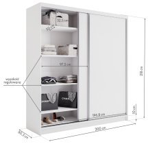 AJK Meble - Kleiderschrank Denver mit Schiebetüren – 200 cm