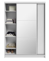 AJK Meble - Kleiderschrank Denver mit Schiebetüren und Spiegel – 160 cm