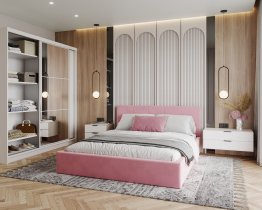 AJK Meble - Kleiderschrank Denver mit Schwebetüren und Spiegel – 200 cm