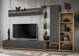 Regal für das Wohnzimmer Silk II LED - anthrazit/wotan
