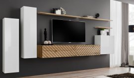Regal für das Wohnzimmer Switch I - Weiß/Eiche Wotan