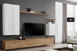 Regal für das Wohnzimmer Switch II - Eiche Wotan/Weiß