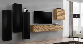 Regal für das Wohnzimmer Switch III - schwarz/Eiche Wotan