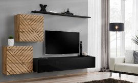 Regal für das Wohnzimmer Switch V - Eiche Wotan/schwarz