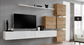 Regal für das Wohnzimmer Switch IX- weiß/Eiche Wotan