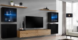 Regal für das Wohnzimmer Switch XIV - schwarz/Eiche Wotan