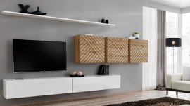 Regal für das Wohnzimmer Switch XVII - Eiche Wotan/Weiß