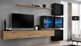 Regal für das Wohnzimmer Switch XIX - Eiche Wotan/schwarz