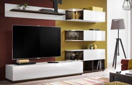 TV Regal Silk 240 cm LED - Weiß/Perla Ulme