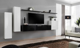 Regal für das Wohnzimmer Switch I 330 cm - weiß/schwarz