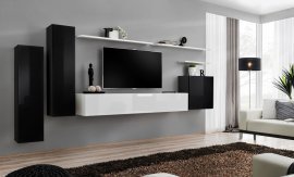 Regal für das Wohnzimmer Switch I 330 cm - schwarz/weiß