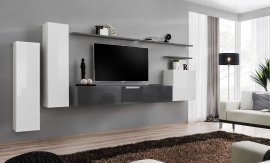 Regal für das Wohnzimmer Switch I 330 cm - Weiß/Graphit