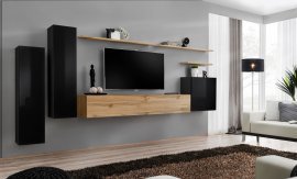 Regal für das Wohnzimmer Switch I 330 cm - Schwarz/Wotan