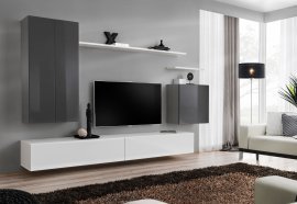 Regal für das Wohnzimmer Switch II 270 cm - Graphit/Weiß