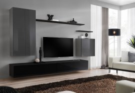 Regal für das Wohnzimmer Switch II 270 cm - Graphit/Schwarz