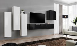 Regal für das Wohnzimmer Switch III 330 cm - Weiß/Schwarz