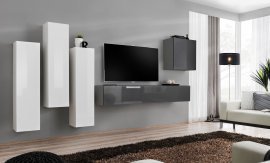 Regal für das Wohnzimmer Switch III 330 cm - weiß/grafit