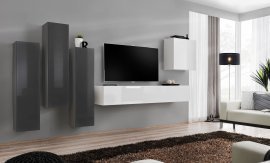 Regal für das Wohnzimmer Switch III 330 cm - graphit/weiß