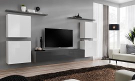 Regal für das Wohnzimmer Switch IV 320 cm - Weiß/Graphit