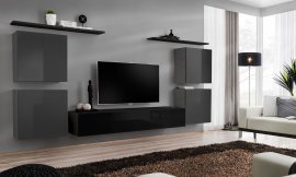 Regal für das Wohnzimmer Switch IV 320 cm - Graphit/Schwarz