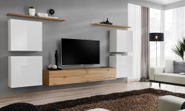 Regal für das Wohnzimmer Switch IV 320 cm - Weiß/Wotan
