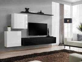 Regal für das Wohnzimmer Switch V 250 cm - weiß/schwarz