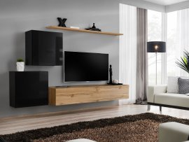 Regal für das Wohnzimmer Switch V 250 cm - schwarz/wotan