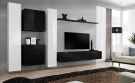 Regal für das Wohnzimmer Switch VI 330 cm - weiß/schwarz