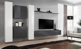 Regal für das Wohnzimmer Switch VI 330 cm - weiß/graphit